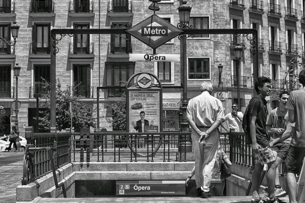 Metro Opera Station in Madrid. residencia legal y continuada para nacionalidad española