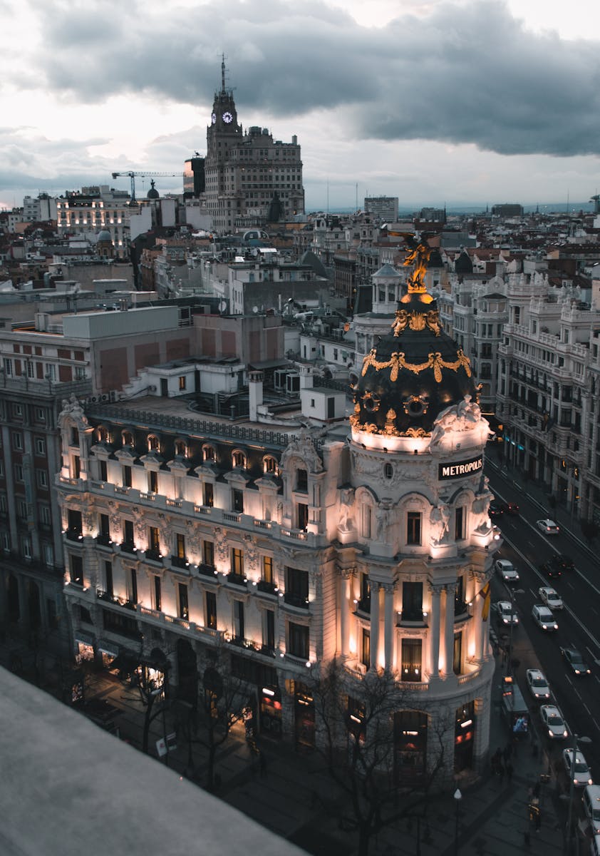 Yellow and Beige High-rise Building