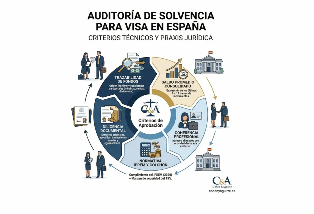 Checklist técnico para auditar el historial bancario para visa en España antes de la presentación del expediente de extranjería.