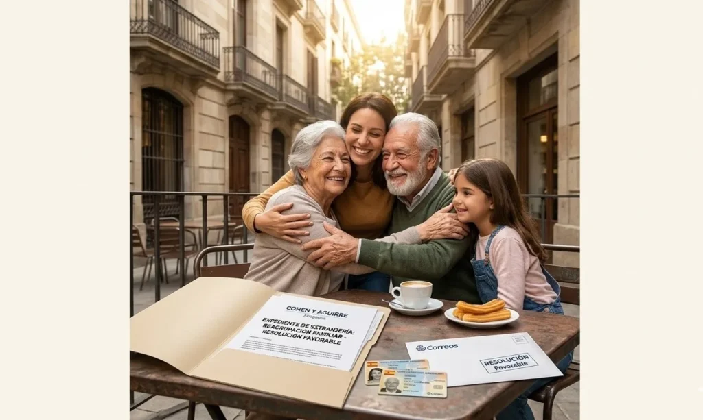 reagrupación de padres y abuelos en España, arraigo familiar, expediente de extranjería, trámite de nacionalidad, nacionalidad española,