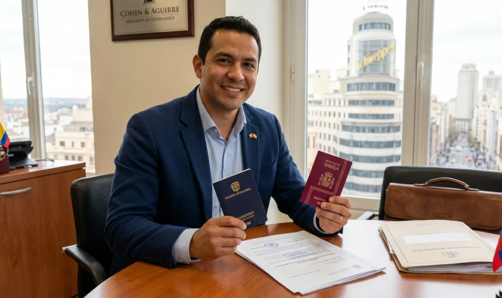 nacionalidad española para colombianos, nacionalidad española, expediente de extranjería, arraigo sociolaboral, trámite de nacionalidad,