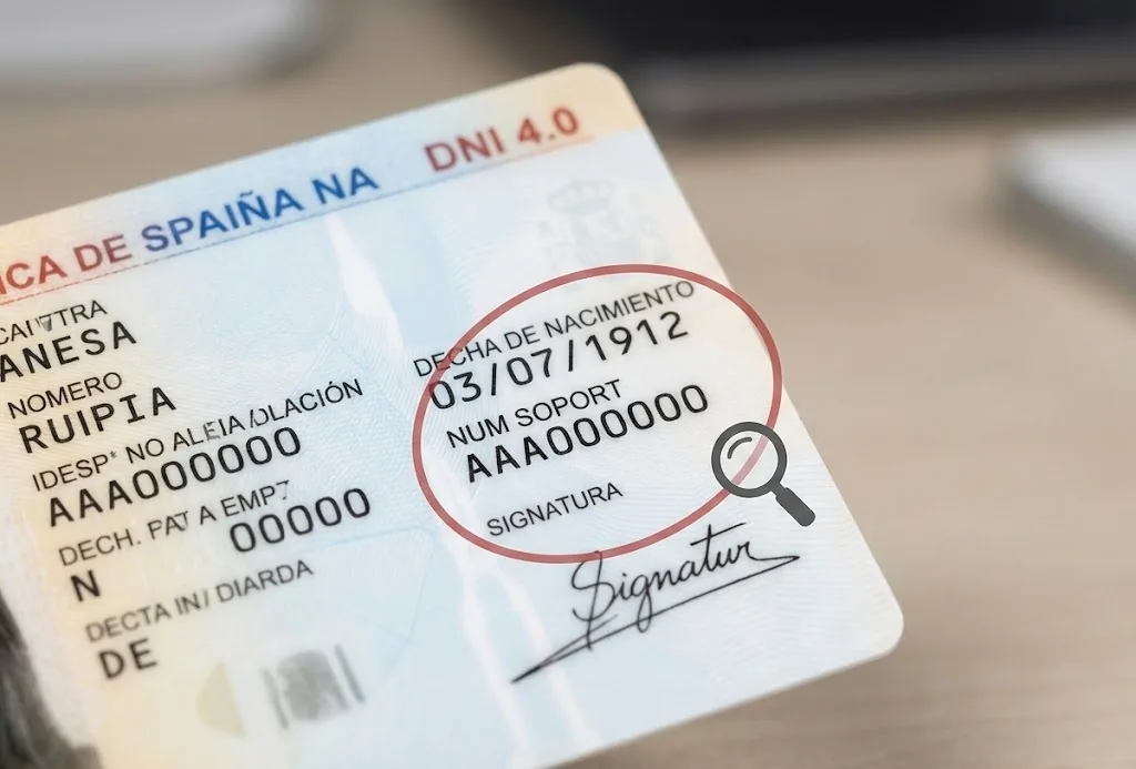 Número de soporte en el DNI español: Ubicación, dni español