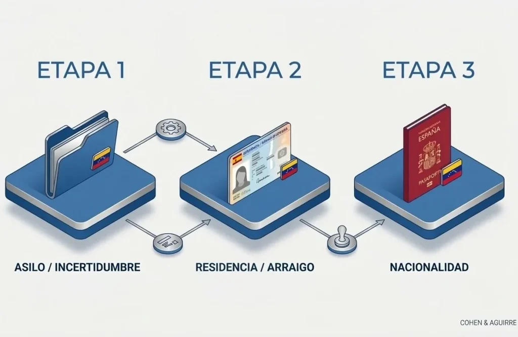 Flujo de obtención de nacionalidad española para venezolanos